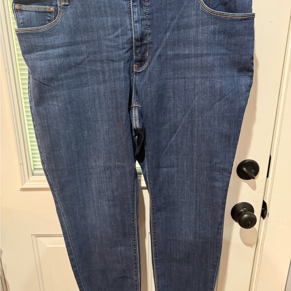 Seven7 Skinny Jeans in Medium Blue Stretch Denim, 18W, NWT
